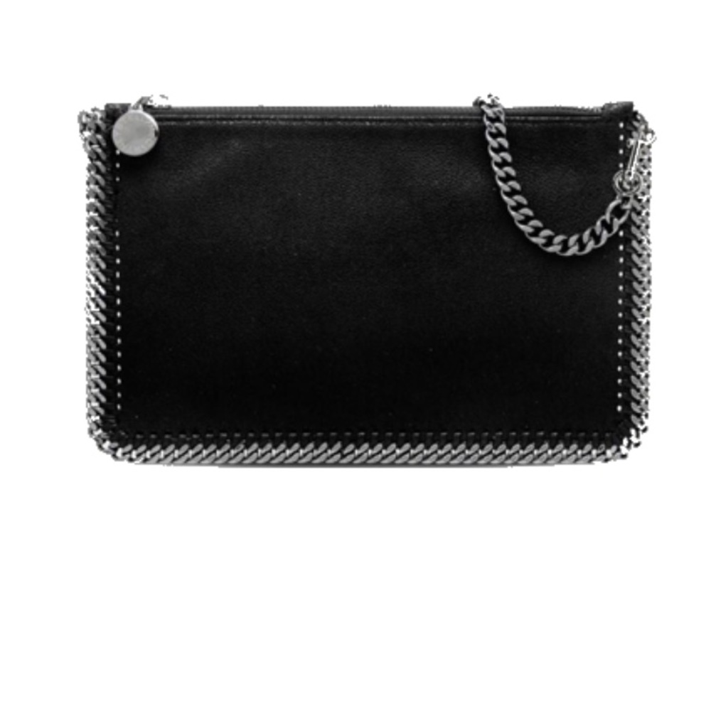 Stella McCartney black Falabella shaggy deer clutch
